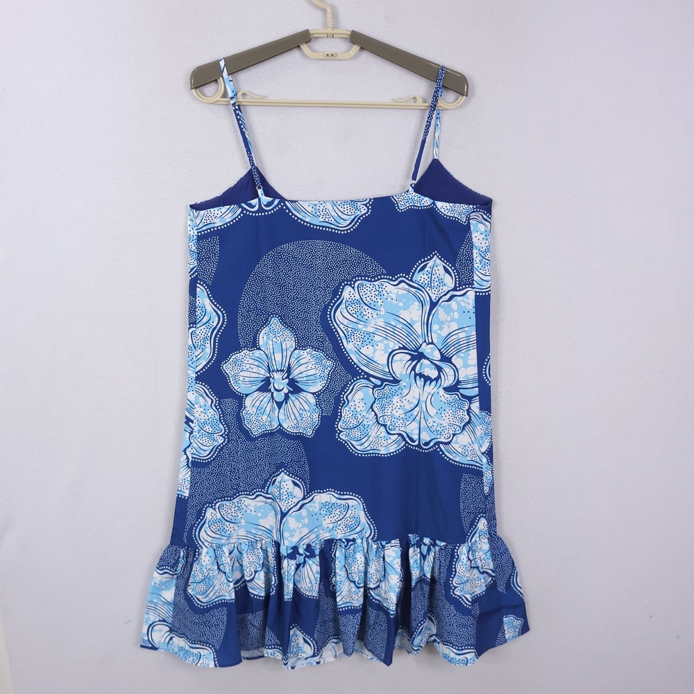 Jean Pierre Klifa Petals Blue Mini Dress Women's Size Small‎ Floral - Picture 3 of 12